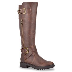 New in Box GBG Grayci Dark Brown Buckled Knee Riding Boot 7.5